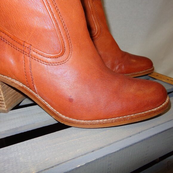 Arturo Chiang Size 9M Masin Orangish Brown Leather Boots - Picture 6 of 16